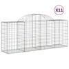 vidaXL Cestos gabi&atilde;o arqueados 11pcs 200x50x80/100cm ferro galvanizado