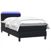 vidaXL Cama box spring c/ colch&atilde;o e LED 90x210 cm veludo preto