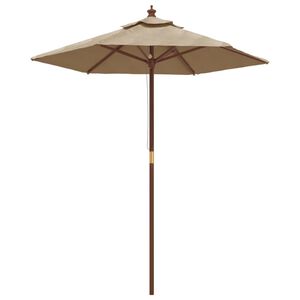 vidaXL Guarda-sol jardim c/ poste madeira 196x231 cm cinza-acastanhado