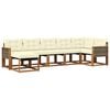 vidaXL Conjunto de Sof&aacute;s para Exterior 7 pcs Natural e Creme