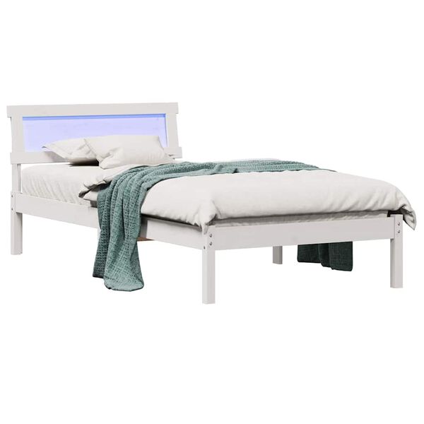 vidaXL Estrutura da Cama Branco 80 x 200 cm Madeira de Pinheiro S&oacute;lida