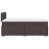 vidaXL Cama boxspring com colch&atilde;o 120x190 cm tecido castanho-escuro