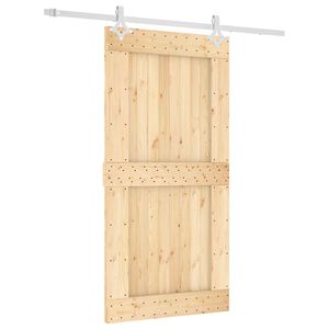 vidaXL Porta Deslizante Natural e Branco 100 x 210 cm