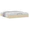 vidaXL Estrutura cama otomana sem colch&atilde;o 200x200 cm tecido cor creme