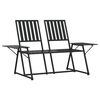 vidaXL Banco de jardim de 2 lugares 165 cm a&ccedil;o preto