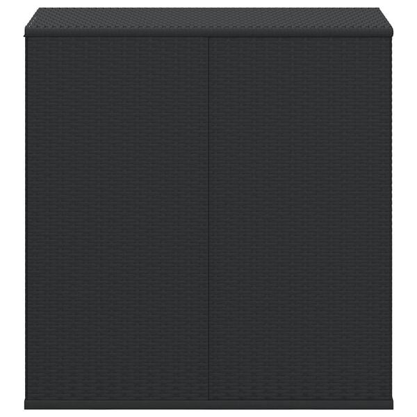 vidaXL Caixa para almofadões de jardim 100x49x103,5 cm vime PE preto