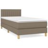 vidaXL Cama com molas/colch&atilde;o 80x200 cm tecido castanho-acinzentado