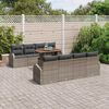 vidaXL Conjunto de Sof&aacute; de Jardim 9 pcs Cinzeto Rattan Sint&eacute;tico