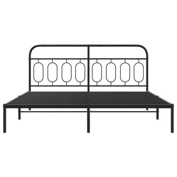 vidaXL Estrutura de cama com cabeceira 160x200 cm metal preto