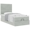 vidaXL Estrutura cama otomana colch&otilde;es 90x190 cm veludo cinzento claro