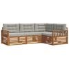 vidaXL Conjunto de Sof&aacute;s para Exterior 4 unid. Cinza Natural e Claro