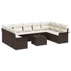 vidaXL Conjunto de Sof&aacute; de Jardim 10 unid. Cinzeto vime PE