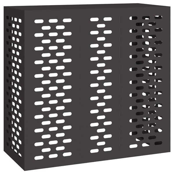 vidaXL Capa de Ar Condicionado Preto 110 x 50 x 105 cm A&ccedil;o