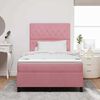 vidaXL Cama Box Spring LED com colch&atilde;o Rosa 120 x 200 cm tecido