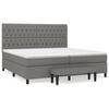 vidaXL Cama com molas/colch&atilde;o 200x200 cm tecido cinzento-escuro