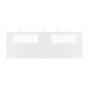 vidaXL Paredes laterais para gazebo com janelas 6x2 branco