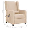 vidaXL Poltrona de massagens tecido cor creme