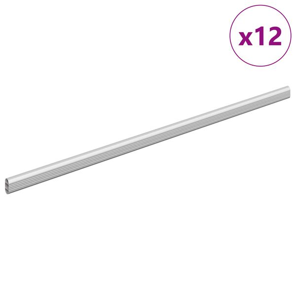 vidaXL Viga de Closet 12 pcs Prateado 764 x 15 x 29 mm