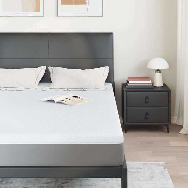 vidaXL Topper de Colch&atilde;o Branco 140 x 200 cm Tecido Jacquard