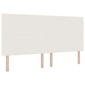 vidaXL Cabeceira com cabeceira Creme 200 cm Couro Sint&eacute;tico