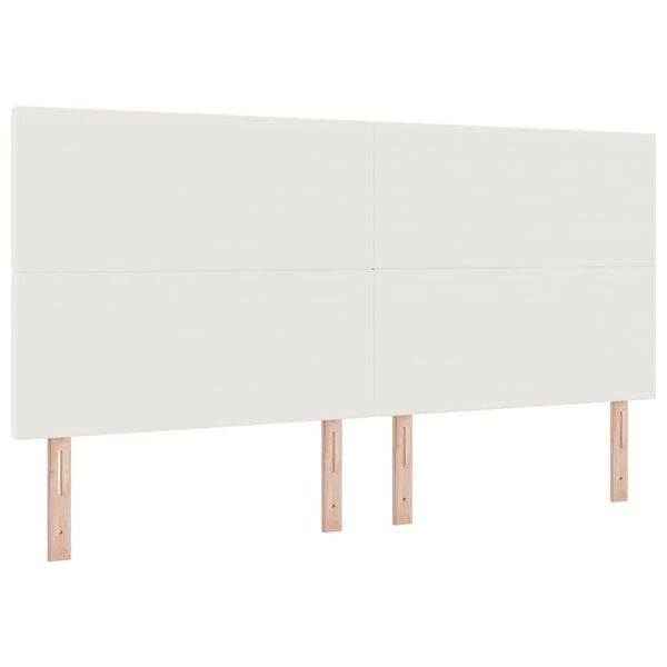 vidaXL Cabeceira com cabeceira Creme 200 cm Couro Sint&eacute;tico