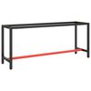 vidaXL Estrutura p/ bancada 190x50x79 cm metal preto e vermelho mate