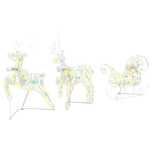 vidaXL Renard LED com 60 LEDs 3 pcs Branco quente PET