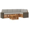 vidaXL Conjunto de Sof&aacute; Sectional 6 pcs Natural e Cinzento-Claro