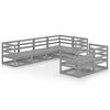 vidaXL 7 pcs conjunto lounge de jardim pinho maci&ccedil;o cinzento