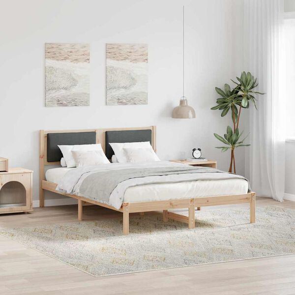 vidaXL Estrutura da Cama com cabeceira Cinza Escuro 160 x 200 cm