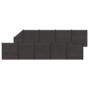 vidaXL Painel de Cerca 10 pcs WPC e Alum&iacute;nio Preto