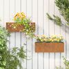 vidaXL Vasos/floreiras de parede 2 pcs a&ccedil;o corten cor enferrujado