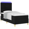vidaXL Cama Box Spring LED com colch&atilde;o Preto 90 x 190 cm tecido