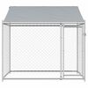 vidaXL Jaula para c&atilde;o com telhado/porta 2x2x2 m a&ccedil;o galvanizado cinza