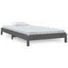 vidaXL Cama empilh&aacute;vel 75x190 cm madeira de pinho maci&ccedil;a cinzento