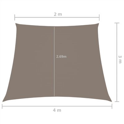 vidaXL Para-sol estilo vela oxford trapézio 2/4x3 m cinza-acastanhado