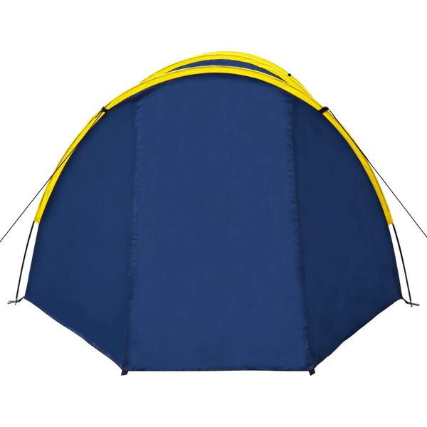 vidaXL Tenda de campismo 4 pessoas azul-marinho/amarelo