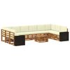 vidaXL Conjunto de Sof&aacute;s para Exterior 11 pcs Natural e Creme