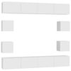 vidaXL 8 pcs conjunto de m&oacute;veis de TV contraplacado branco