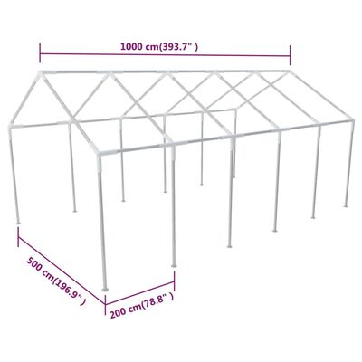 vidaXL Estrutura de aço para tenda de festa 10 x 5 m