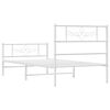 vidaXL Estrutura de cama com cabeceira e p&eacute;s 80x200 cm metal branco