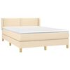 vidaXL Cama com molas/colch&atilde;o 140x190 cm tecido cor creme
