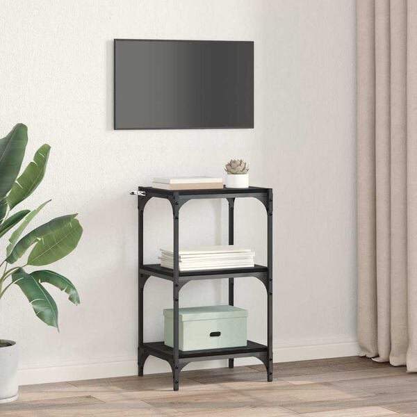 vidaXL Gabinete de Livros Carvalho preto 40 x 33 x 70,5 cm