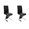 vidaXL Cadeiras de jantar 2 pcs couro artificial preto