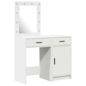 vidaXL Mesa de vestir 2 pcs Branco 50 x 41 x 135 cm Madeira processada