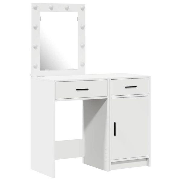 vidaXL Mesa de vestir 2 pcs Branco 50 x 41 x 135 cm Madeira processada