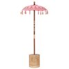 vidaXL Parasol Balin&ecirc;s com Base Rosa 95 x 95 x 260 cm