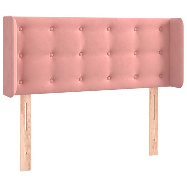 vidaXL Cabeceira de cama c/ abas veludo 83x16x78/88 cm rosa