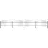 vidaXL Cerca de jardim com topo em forma de lan&ccedil;a em a&ccedil;o 671x100 cm, preta