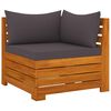 vidaXL 4 pcs conj. lounge jardim c/ almofad&otilde;es madeira ac&aacute;cia maci&ccedil;a